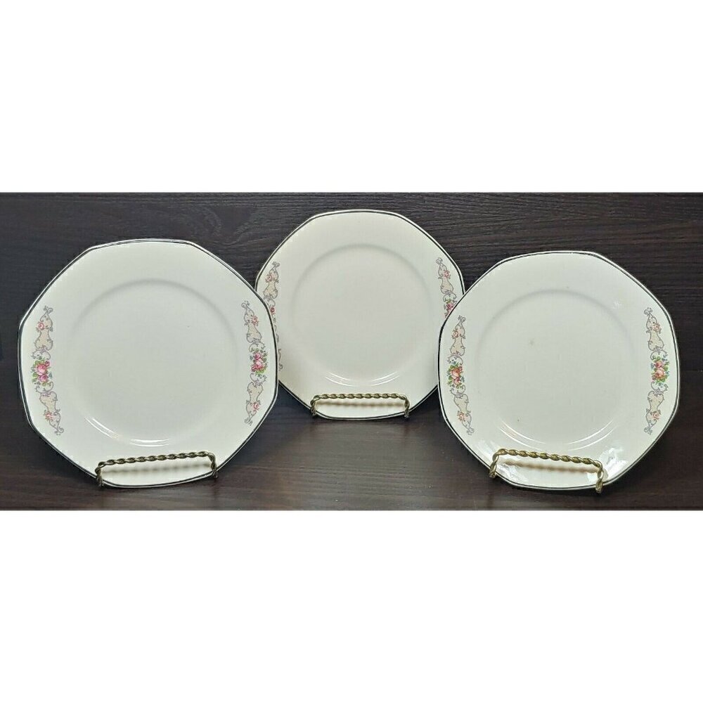 Homer Laughlin White Octagon Shaped Dinnerware Food Serving Plates Lot Of 3